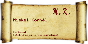 Miskei Kornél névjegykártya