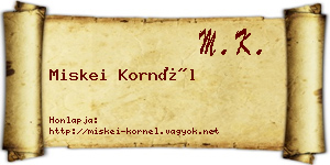 Miskei Kornél névjegykártya