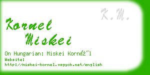 kornel miskei business card